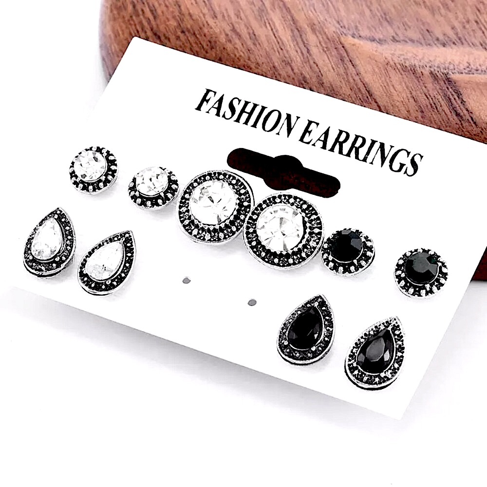 ⚜️[𝟯/$𝟮𝟴]⚜️5 Pairs Silver Boho Earrings Set NEW - Picture 3 of 7